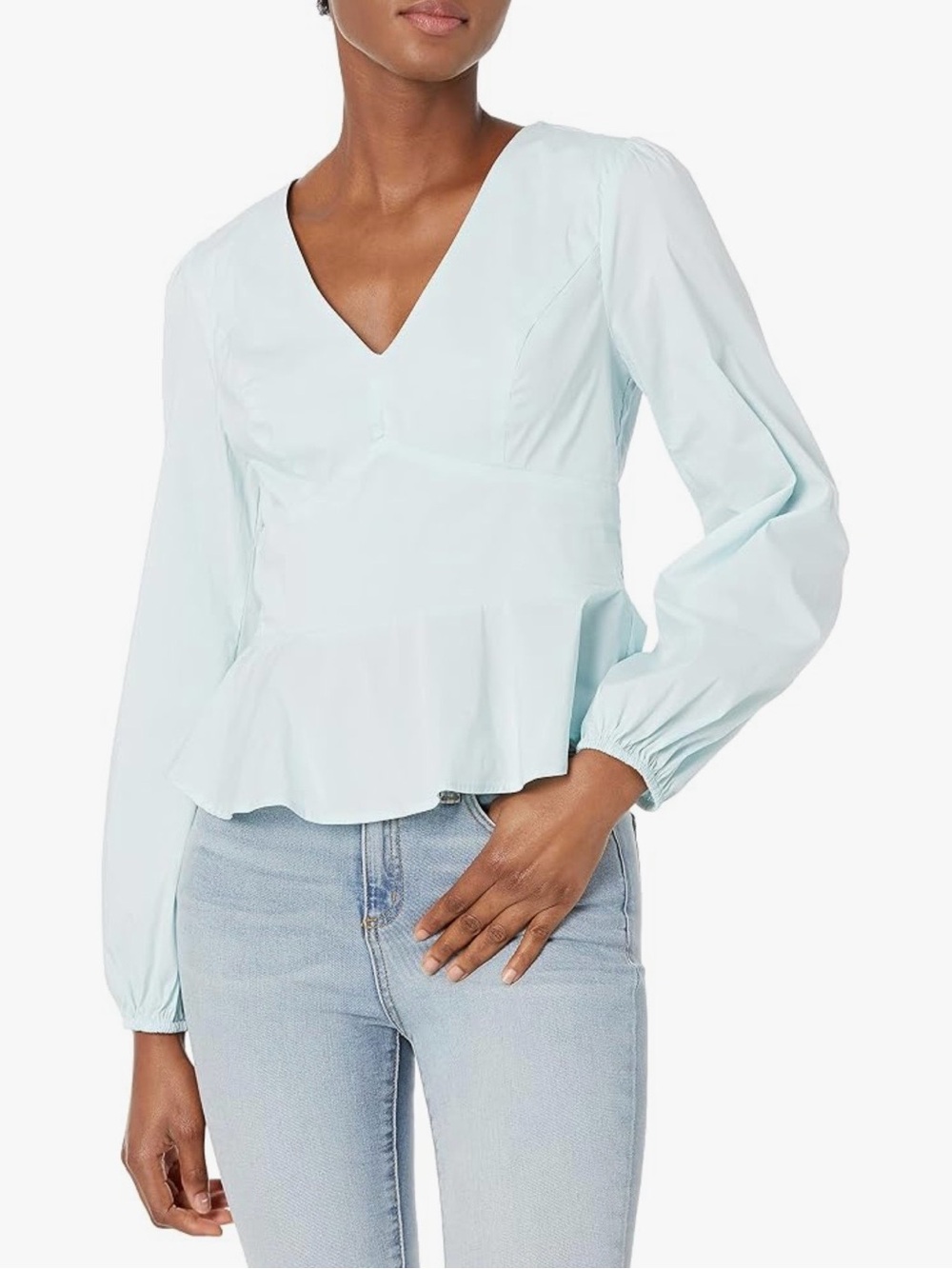 GUESS NWOT Skylar Aloe Palm Long Sleeve Top